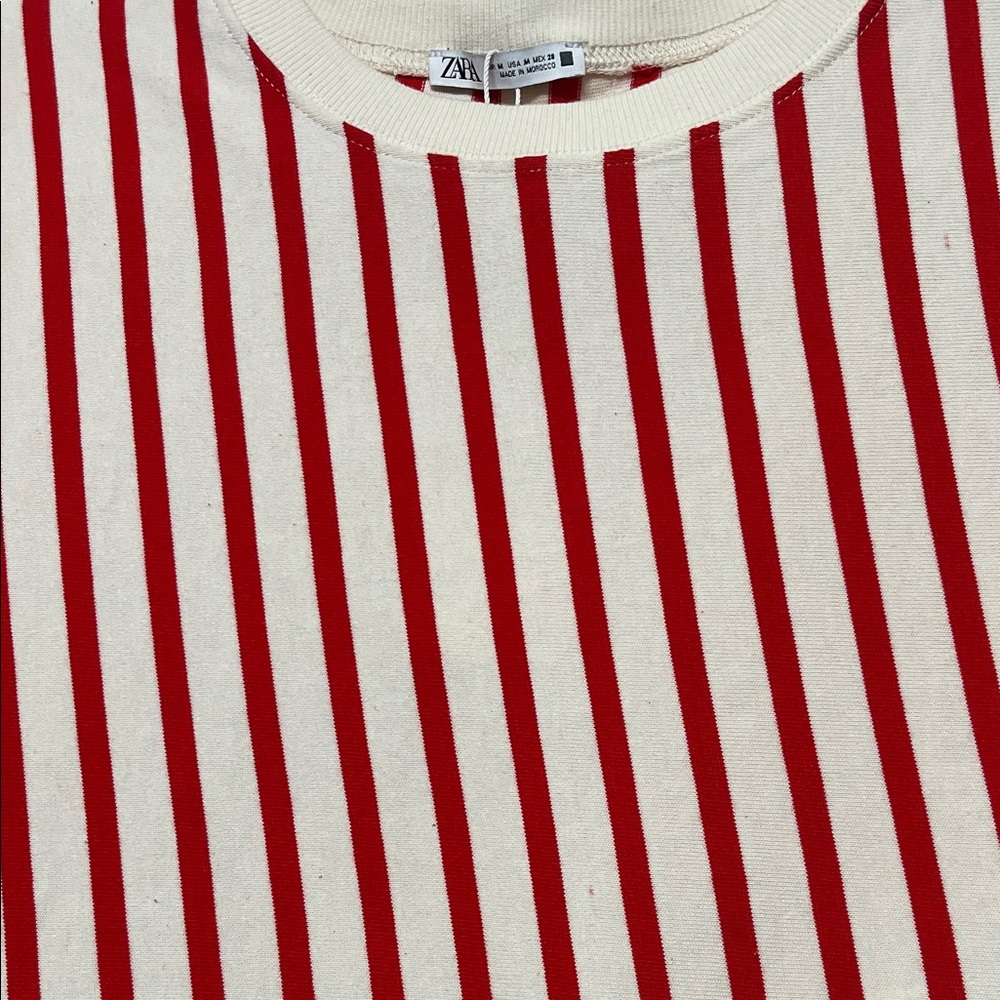 Zara Women’s Red & White Striped Skirt Set (Top-Medium/Skirt-Large) - Picture 7 of 16